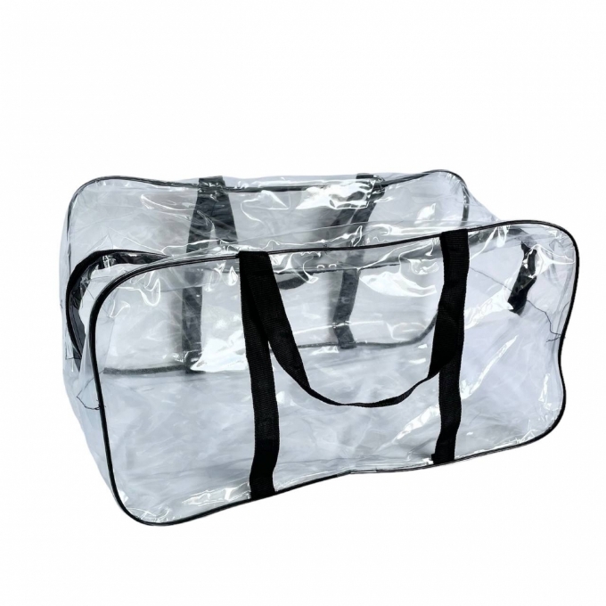 Set geantă maternitate transparentă cu detalii negre – 3 bucăți (6)